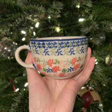 Boleslawiec filizanka unikat kwiaty 300 ml duży 1 gatunek