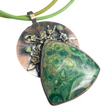 Botaniczny wisior z trójkątnym jaspisem c1373