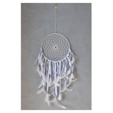 Biały duży łapacz snów handmade makrama