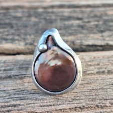 Perła w brązie - pierścionek regulowany