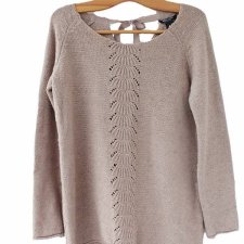 Sweter vintage Ellos kokarda z tyłu bawełniany