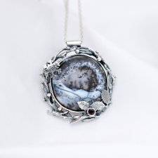 Zimowy Pejzaż - Naszyjnik z Wyjątkowym Opalem Dendrytowym