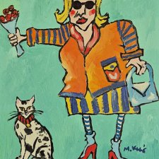 obraz do salonu  portret babci