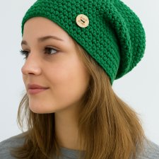 Czapka całoroczna przejściowa cienka bawełna s/m soczysta zieleń