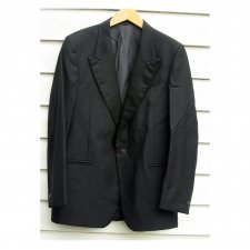 CZARNY GARNITUR VINTAGE WEŁNA WŁOSKI