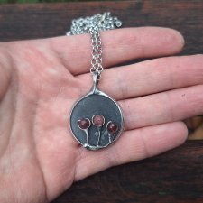 Różowe kwiatki - wisiorek