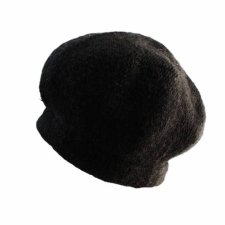 czarna czapka vintage wełna