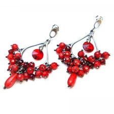 Koralowe kandelabry /grona/vol. 4 - kolczyki