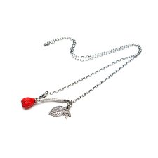 Red flower  -  naszyjnik