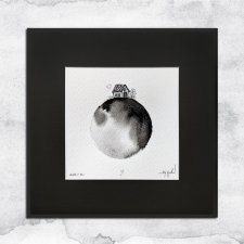 UNIKAT - oprawiona w ramę akwarela (domek 3)