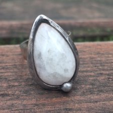 Kamień księżycowy - pierścionek regulowany