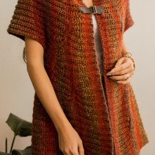 ponczo z wełną M/L