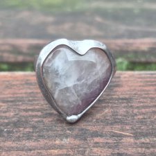 Ametystowe serce - pierścionek regulowany