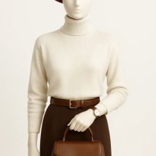 Asos Design kremowy sweter golf oversize ciepły mięsisty jesień