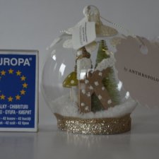 nowa bombka litera K dekoracja na choinkę Anthropologie   kula śnieżna