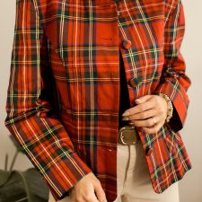 jedwabny żakiet vintage M