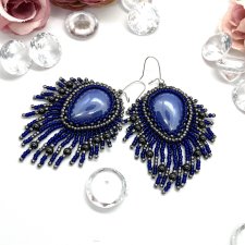 Błękitna Magia– Eleganckie Kolczyki z Frędzlami