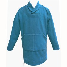 Niebieski sweter z kołnierzem szalowym