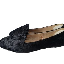 Aksamitne loafersy lordsy vintage półbuty baleriny czarne Sinsay 39