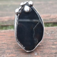 Czarny - pierścionek regulowany