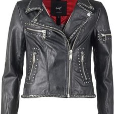 NOWA SKÓRZANA KURTKA RAMONESKA ROCK METAL NITY ŁAŃCUSZKI MAZE 38 M SKÓRA OWCZA BIKER UNIKAT!!!