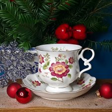 Filiżanka i spodek porcelana kostna Royal Ascot wzór Indian Rose