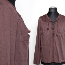 H&M BLUZKA boho bawełna sznurowana 38/M Hp_79