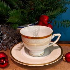 Winterling Marktleuthen filiżanka  i spodek beżowo złota dekoracja