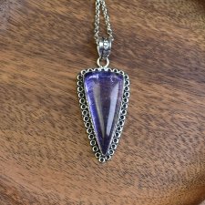 Posrebrzany ozdobny wisiorek z kwarcem Snake Skin #634