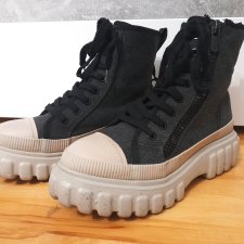 Botki czerń i beż 38