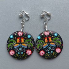 Kolczyki koguty łowickie