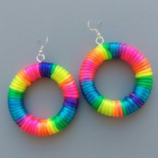 Neonowa seria kolorów - kolczyki koła XL