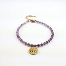 Bransoletka z ametystów z drzewkiem szczęścia