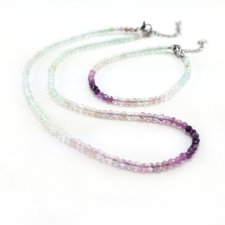 Naszyjnik z bransoletką z przenikającego się fluorytu