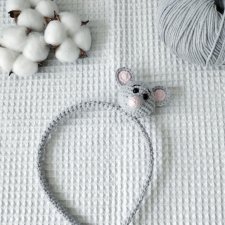 szydełkowa opaska do włosów mysz, myszka