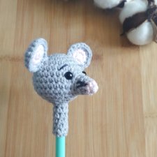 Ozdoba na ołówek myszka, mysz, szczurek