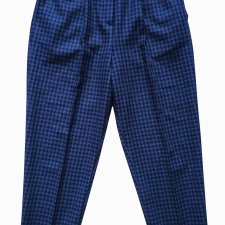 Wełniane spodnie w kratkę z wysokim stanem Elagance Paris