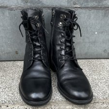 Geox Italian Patent skórzane stylowe botki z suwakiem i wiązaniem rozmiar 37/37,5