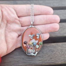 Jaspis i kwiaty - wisiorek