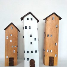 Drewniane domki w rustykalnym stylu.