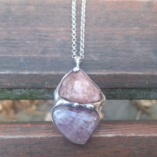 Ametyst z kwarcem - wisiorek