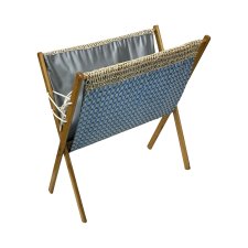 Gazetnik z drewna i plecionki Mid-Century Modern Niemcy lata 60.