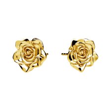 kolczyki RÓŻE- srebro złocone 24K złotem