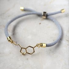 SEROTONINA- bransoletka szara srebro złocone