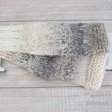 Mitenki z wełną beżowe ombre