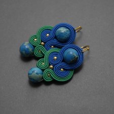 kolorowe kolczyki sutasz z jaspisami lazurowymi