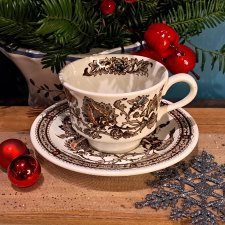 Angielska ceramika Ridgway filiżanka i spodek wzór Jacobean