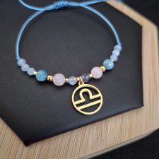 Bransoletka Zodiakalna Waga - wersja ze złotem