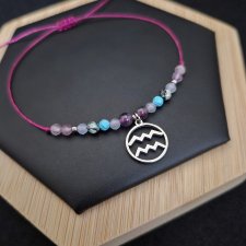 Bransoletka Zodiakalna Wodnik - wersja ze srebrem
