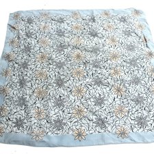 JEDWABNA mała apaszka chustka w błękitach